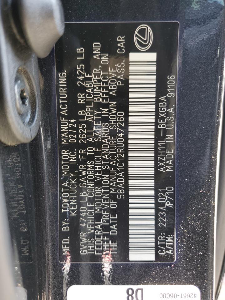 2024 Lexus Es 300H Base VIN: 58ADA1C12RU047260 Lot: 80686105