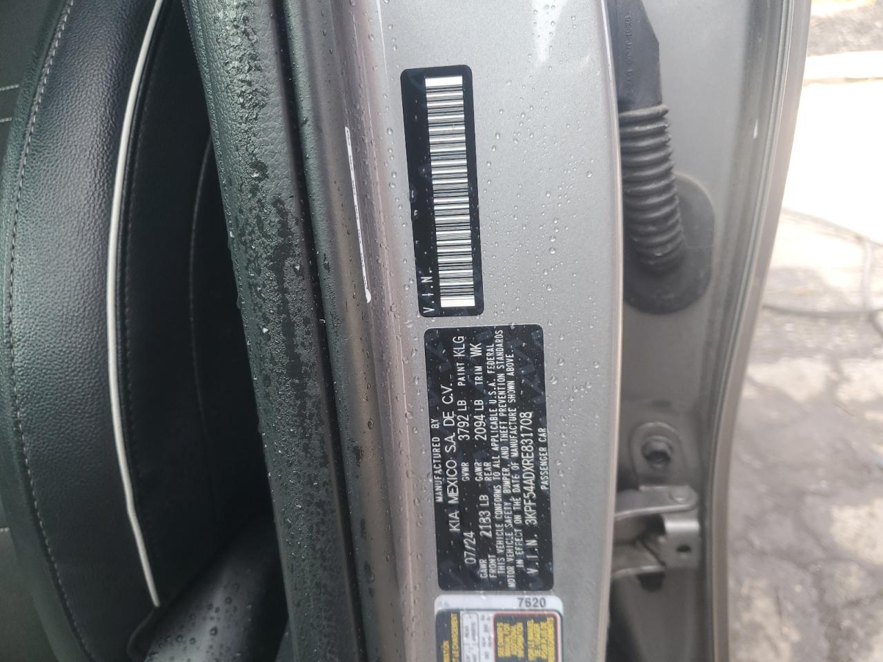 2024 Kia Forte Gt Line VIN: 3KPF54ADXRE831708 Lot: 83871085