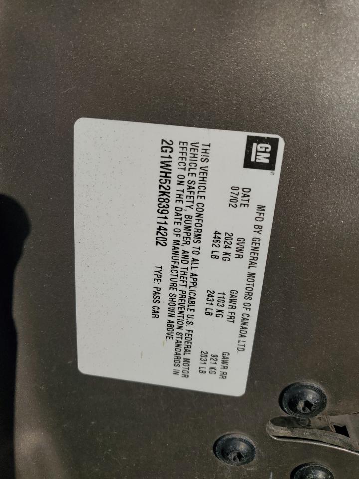 2003 Chevrolet Impala Ls VIN: 2G1WH52K839114202 Lot: 71658485