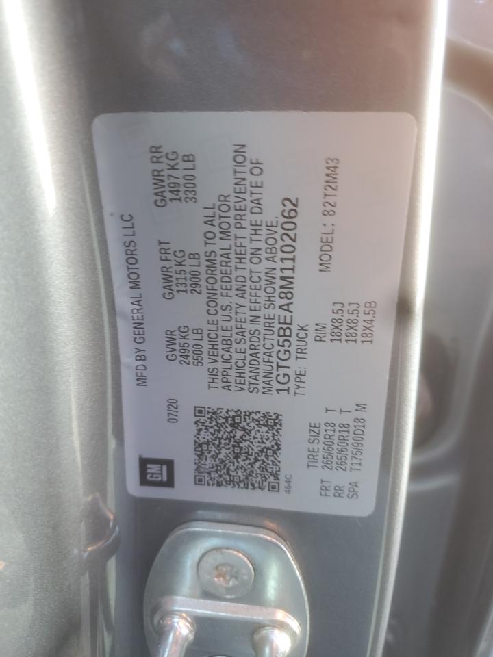 2021 GMC Canyon Elevation VIN: 1GTG5BEA8M1102062 Lot: 70696765