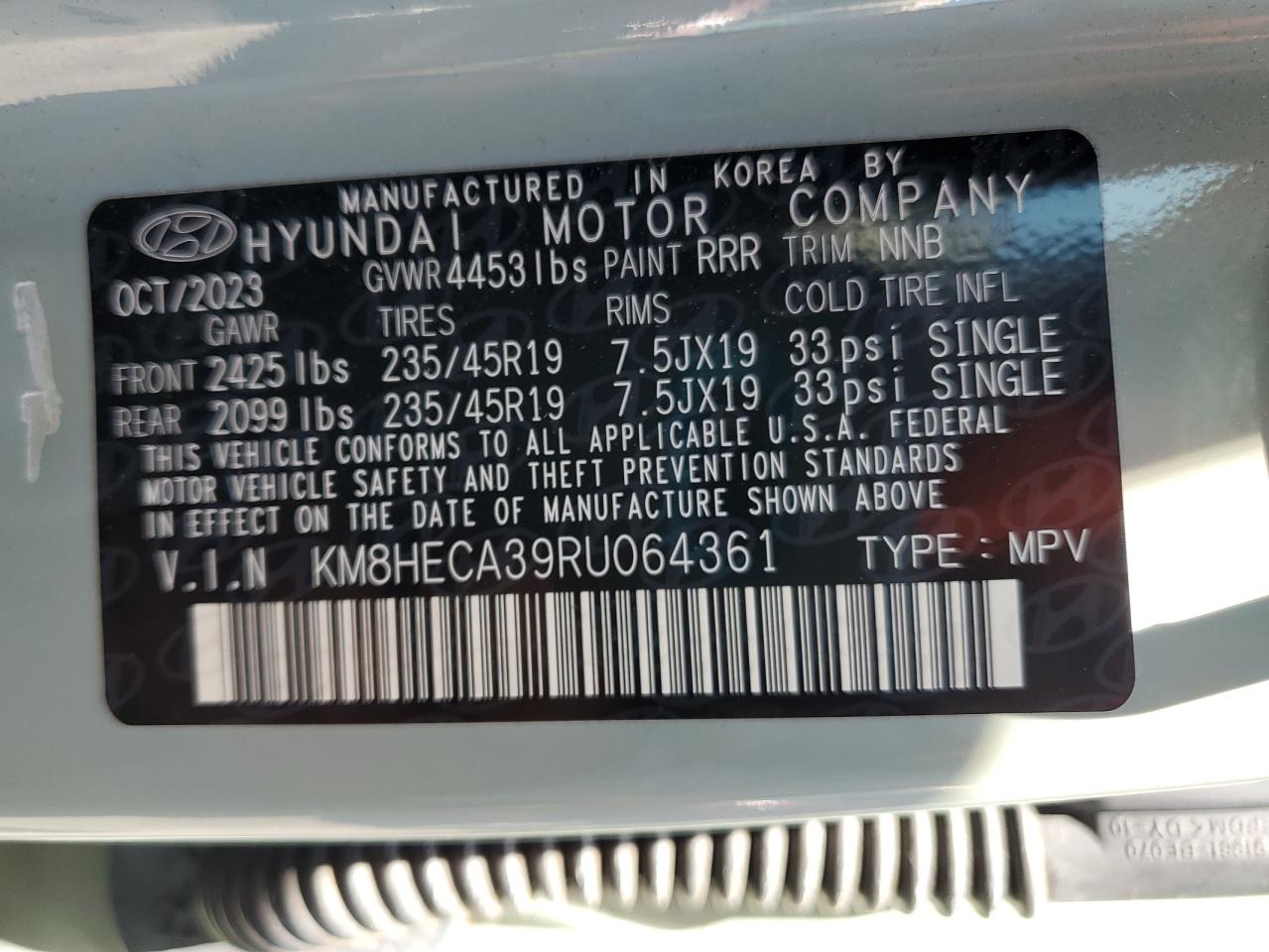2024 Hyundai Kona Limited VIN: KM8HECA39RU064361 Lot: 71130955