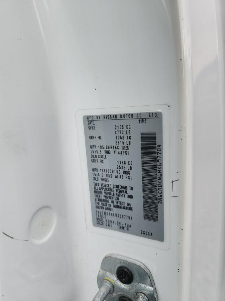 2017 Nissan Nv200 2.5S VIN: 3N6CM0KN6HK697704 Lot: 72062535