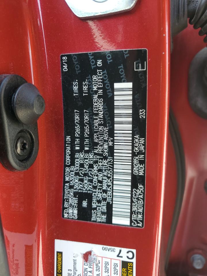 2018 Toyota 4Runner Sr5/Sr5 Premium VIN: JTEBU5JR5J5577131 Lot: 81068955