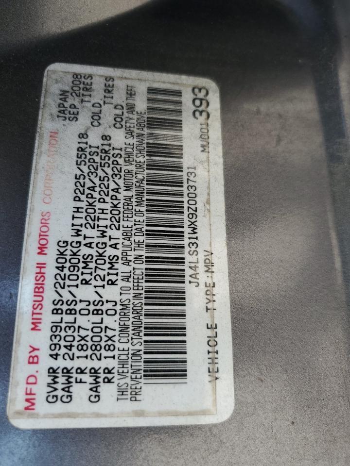 2009 Mitsubishi Outlander Se VIN: JA4LS31WX9Z003731 Lot: 80868225