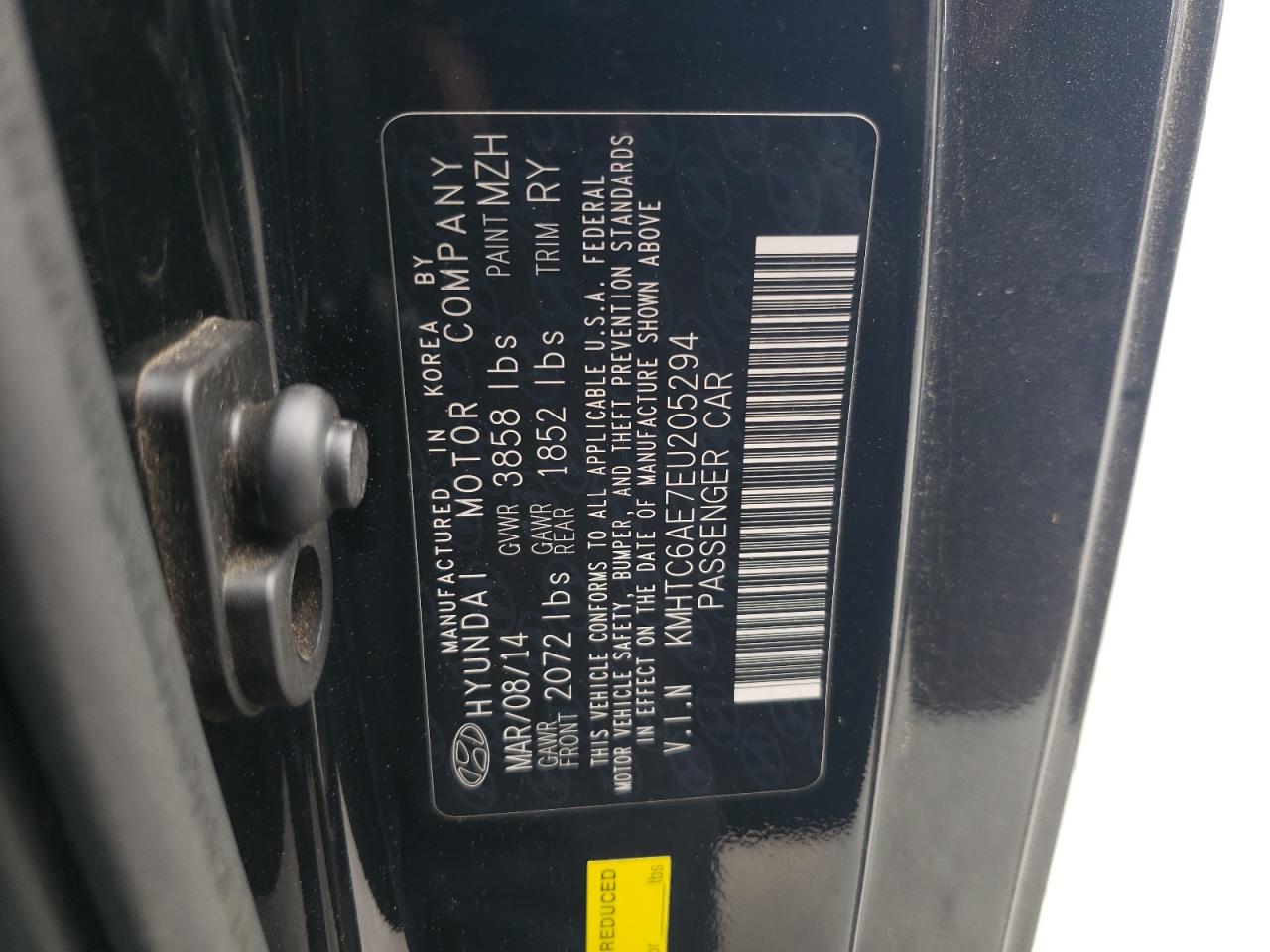 2014 Hyundai Veloster Turbo VIN: KMHTC6AE7EU205294 Lot: 71840345