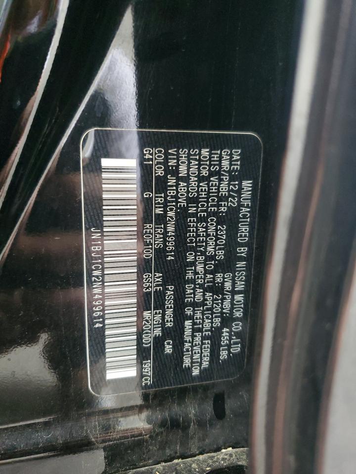 2022 Nissan Rogue Sport Sl VIN: JN1BJ1CW2NW499614 Lot: 81314925