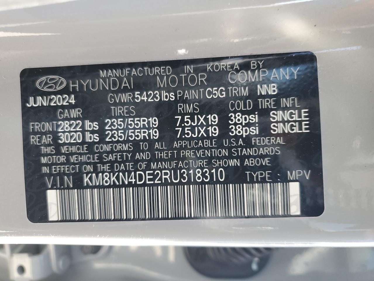 2024 Hyundai Ioniq 5 Sel VIN: KM8KN4DE2RU318310 Lot: 71671925