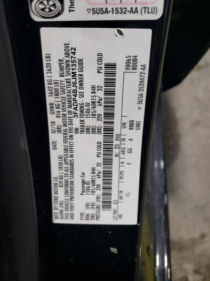 2018 Ford Fiesta Se VIN: 3FADP4BJ6JM135742 Lot: 83795685