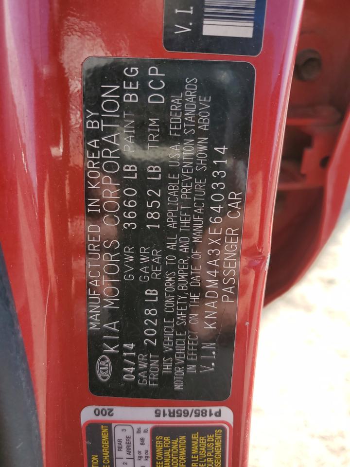 2014 Kia Rio Lx VIN: KNADM4A3XE6403314 Lot: 80386595