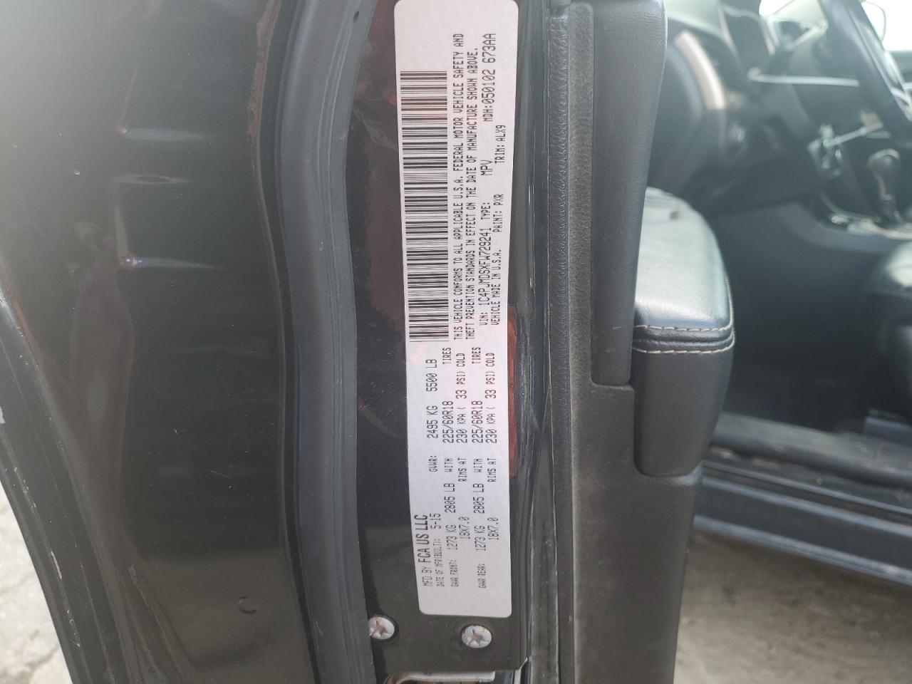 2015 Jeep Cherokee Limited VIN: 1C4PJMDSXFW729241 Lot: 84001995