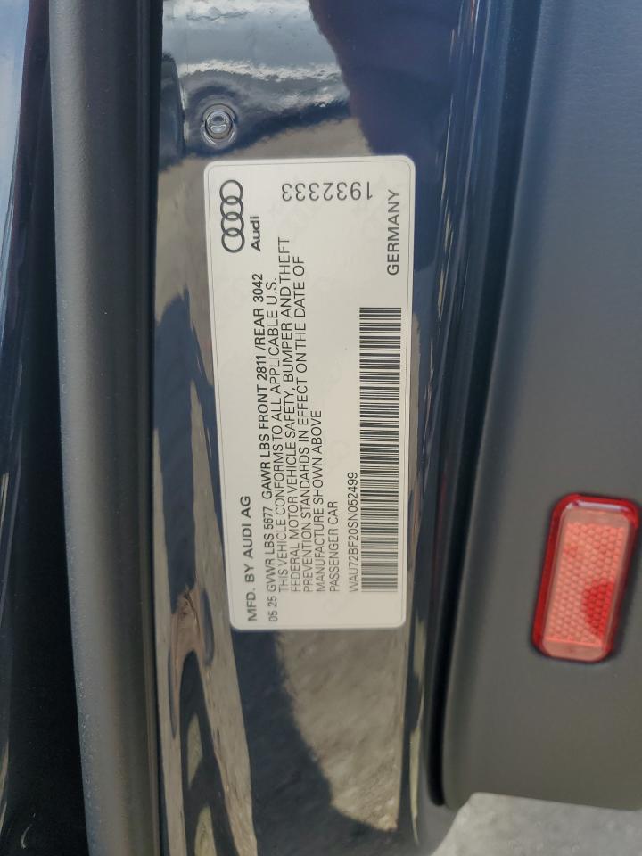 2025 Audi A6 Allroad Premium Plus VIN: WAU72BF20SN052499 Lot: 80689135