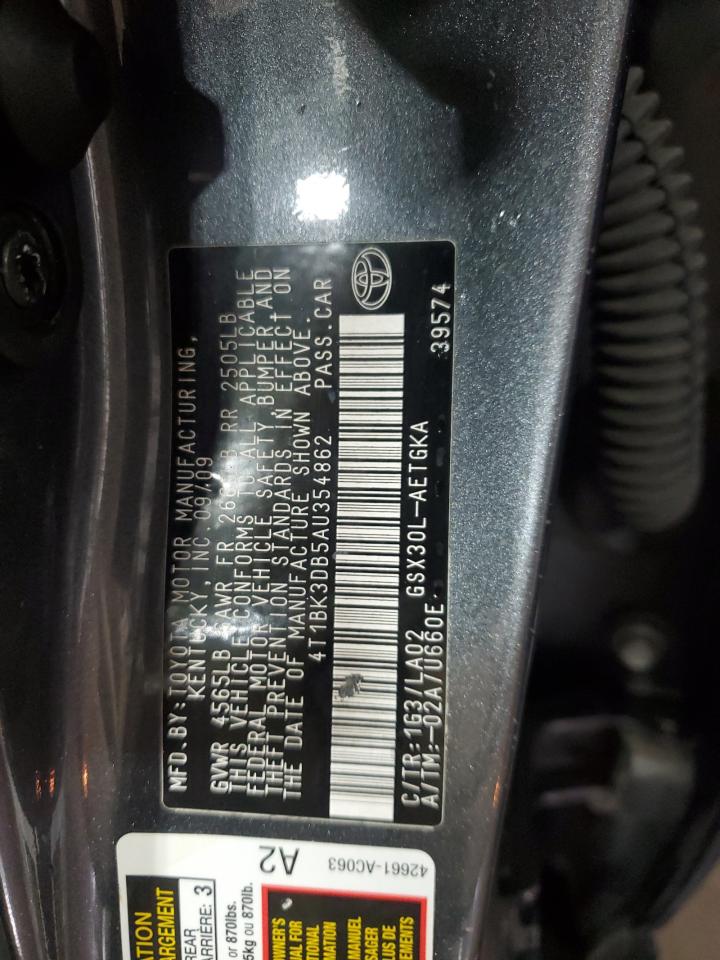 2010 Toyota Avalon Xl VIN: 4T1BK3DB5AU354862 Lot: 71640375