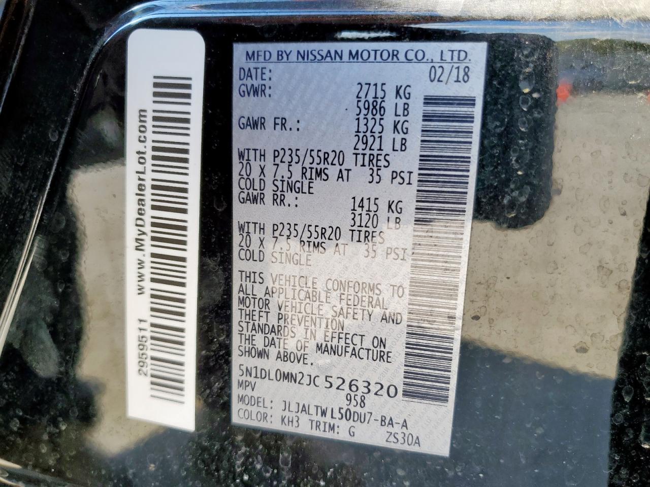 2018 Infiniti Qx60 VIN: 5N1DL0MN2JC526320 Lot: 82078935