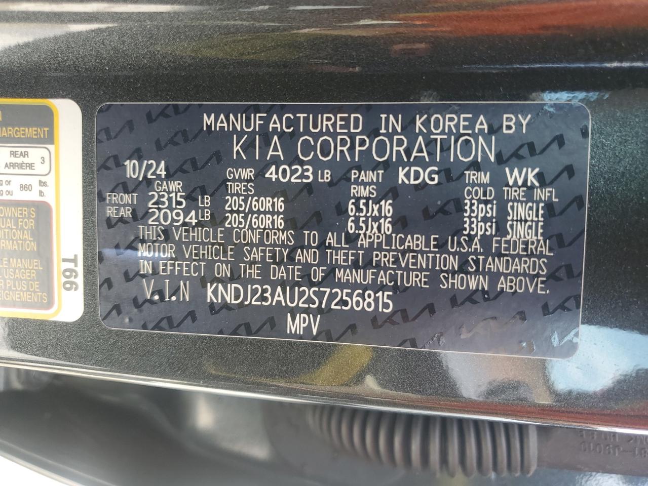 2025 Kia Soul Lx VIN: KNDJ23AU2S7256815 Lot: 84001675