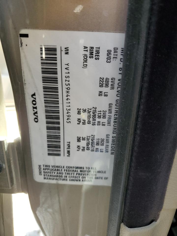 2004 Volvo Xc70 VIN: YV1SZ59H441134945 Lot: 80634465