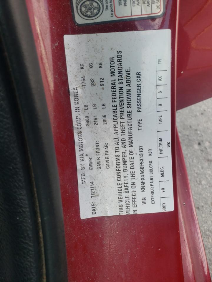 2015 Kia Forte Lx VIN: KNAFX4A60F5313137 Lot: 71681235