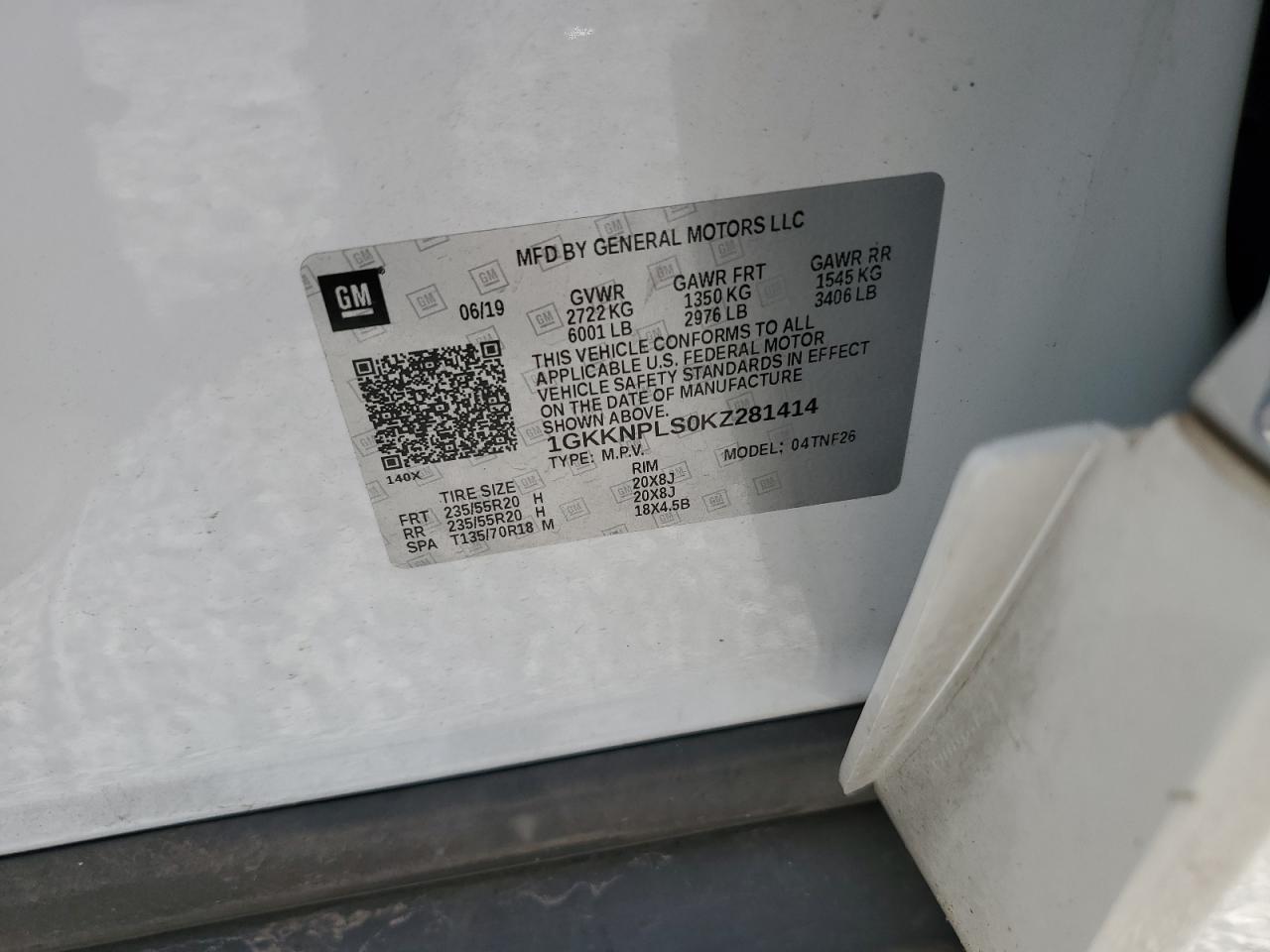 2019 GMC Acadia Denali VIN: 1GKKNPLS0KZ281414 Lot: 82148095