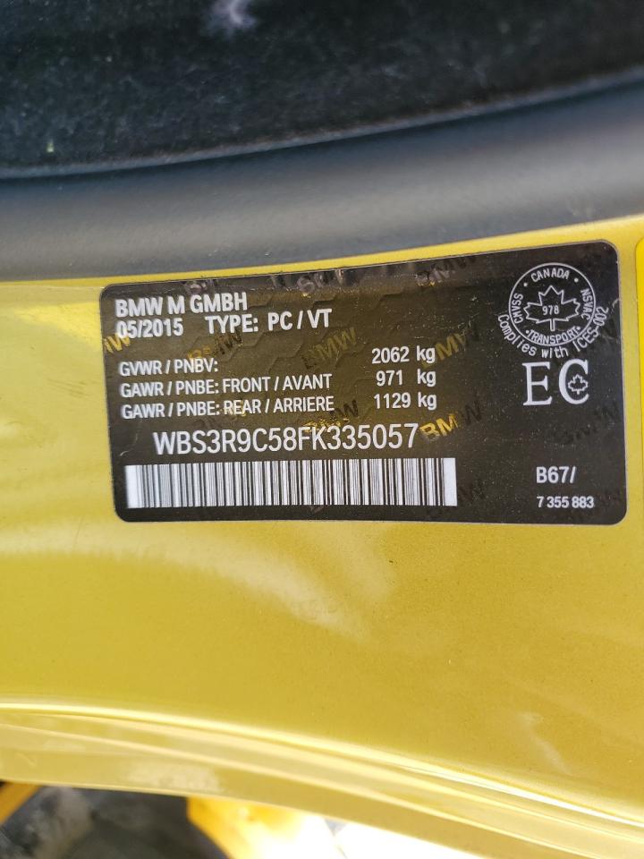 2015 BMW M4 VIN: WBS3R9C58FK335057 Lot: 71421945