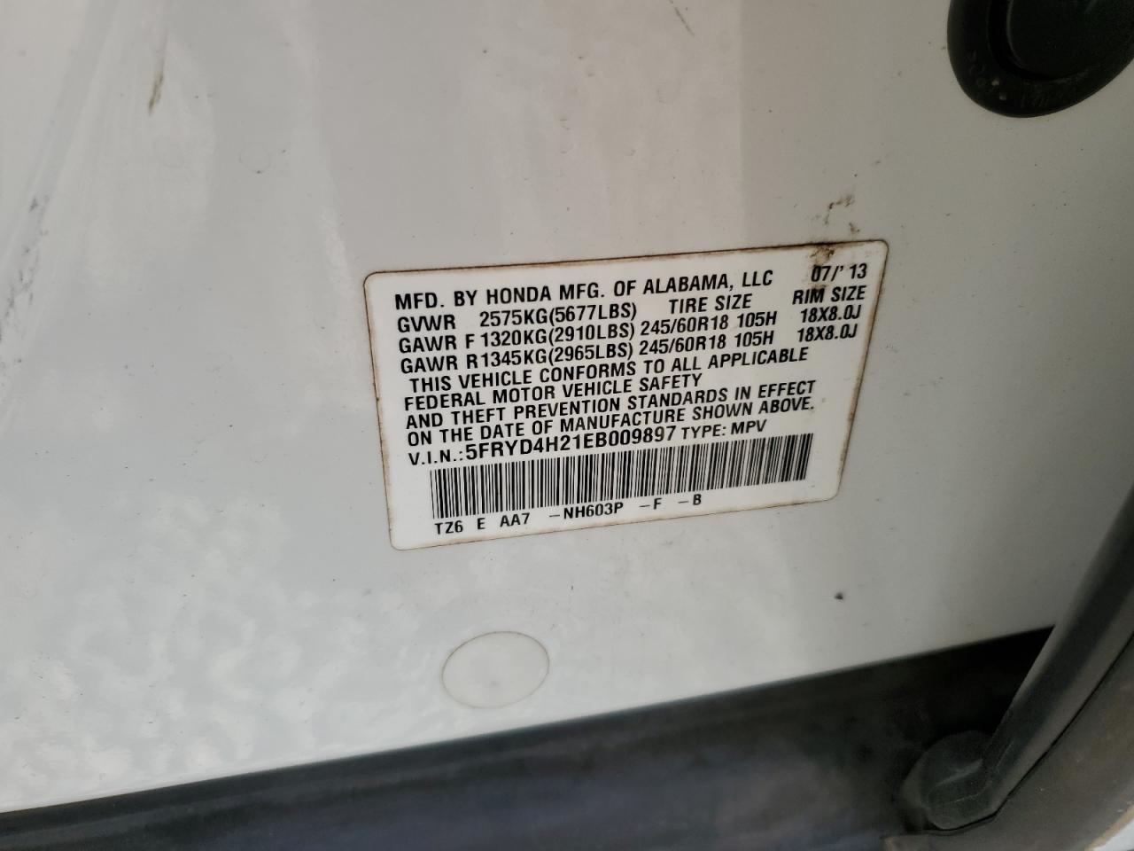 2014 Acura Mdx VIN: 5FRYD4H21EB009897 Lot: 80386435