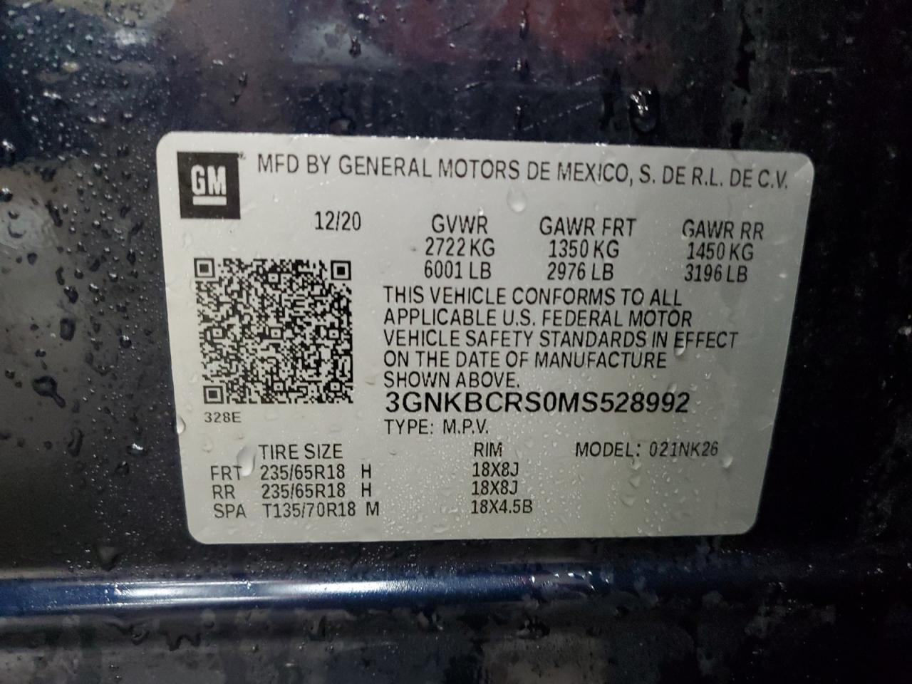 2021 Chevrolet Blazer 2Lt VIN: 3GNKBCRS0MS528992 Lot: 70324525