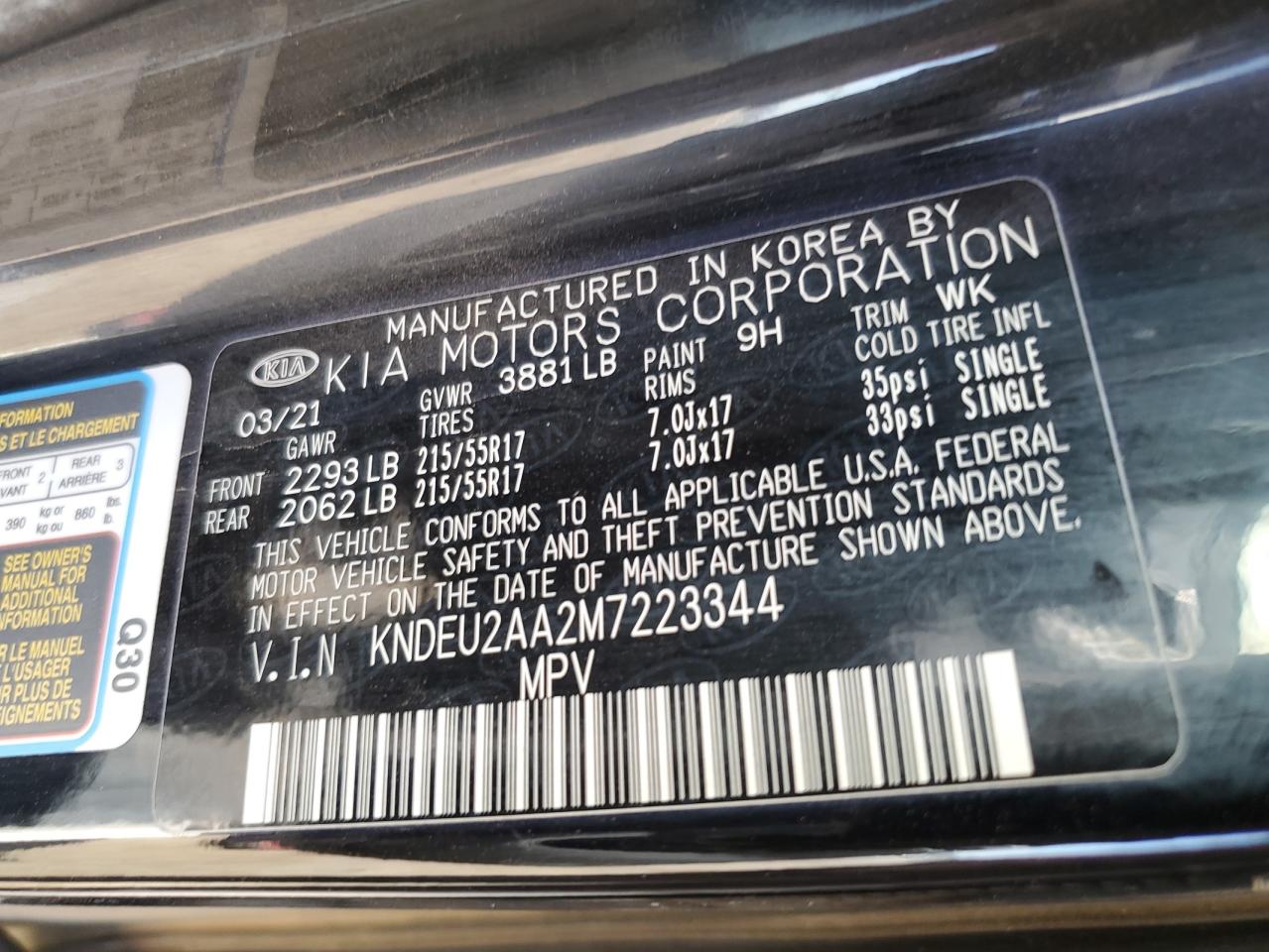 2021 Kia Seltos S VIN: KNDEU2AA2M7223344 Lot: 84793865