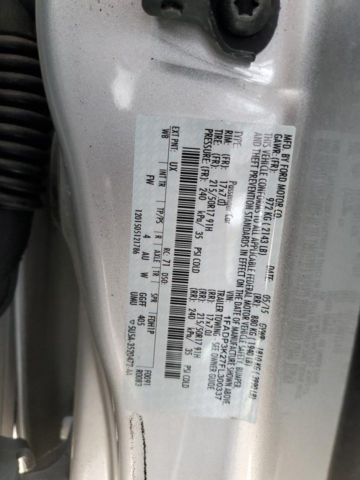 2015 Ford Focus Se VIN: 1FADP3K27FL300337 Lot: 81789875