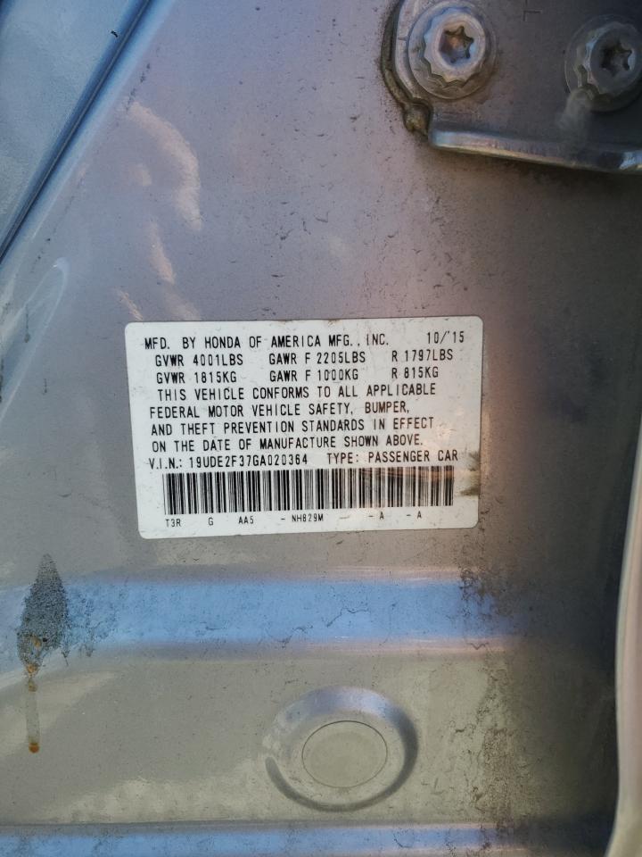 2016 Acura Ilx Base Watch Plus VIN: 19UDE2F37GA020364 Lot: 80580725