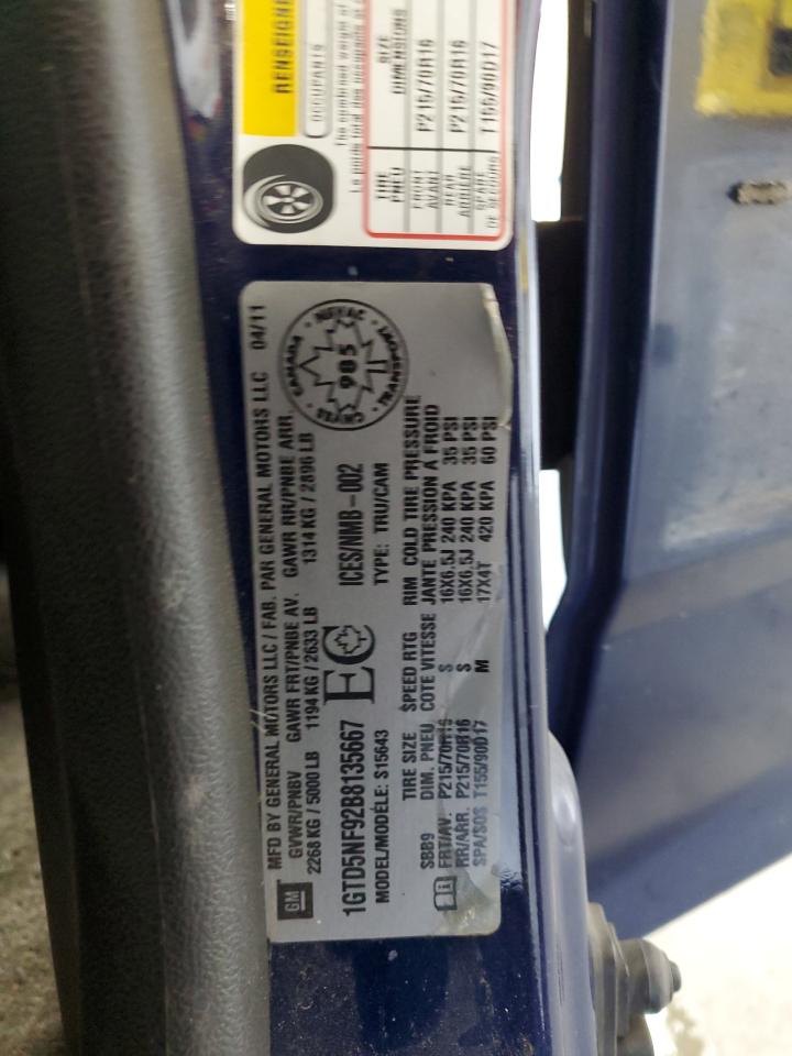 2011 GMC Canyon Slt VIN: 1GTE5NFE0B8135667 Lot: 84195455