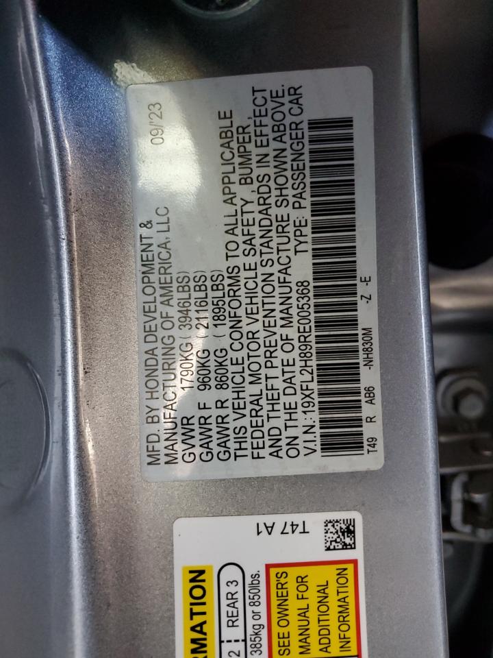 2024 Honda Civic Sport VIN: 19XFL2H89RE005368 Lot: 81499325