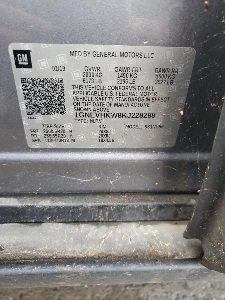 2019 Chevrolet Traverse Lt VIN: 1GNEVHKW8KJ228288 Lot: 83942265