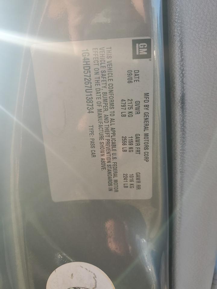 2007 Buick Lucerne Cxl VIN: 1G4HD57267U138734 Lot: 81053115