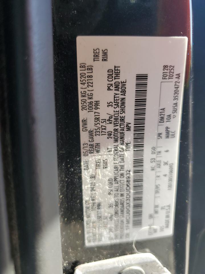 2013 Ford Escape Se VIN: 1FMCU0GX3DUD68932 Lot: 80226095