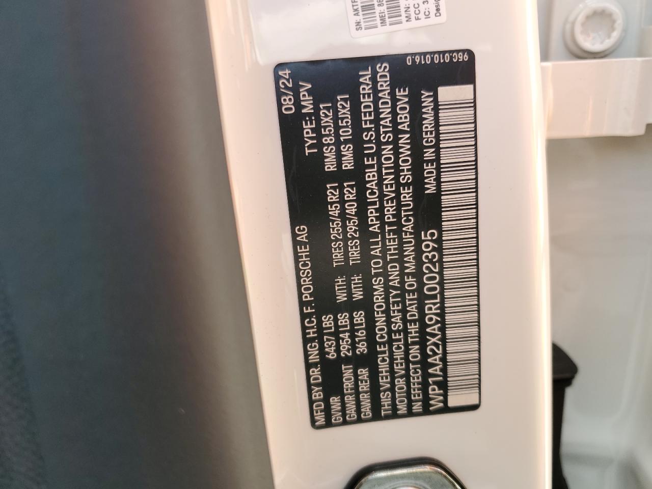 2024 Porsche Macan 4 VIN: WP1AA2XA9RL002395 Lot: 81311545