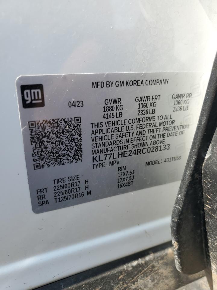 2024 Chevrolet Trax 1Lt VIN: KL77LHE24RC028133 Lot: 70917585