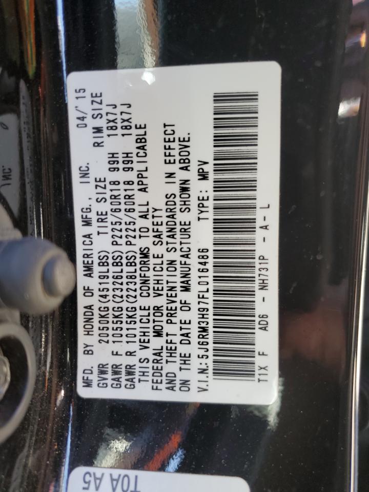 2015 Honda Cr-V Touring VIN: 5J6RM3H97FL016486 Lot: 71102825