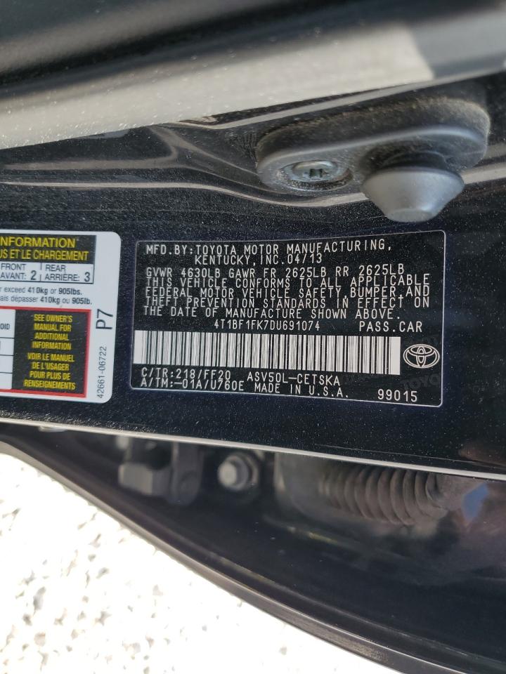 2013 Toyota Camry L VIN: 4T1BF1FK7DU691074 Lot: 80895405