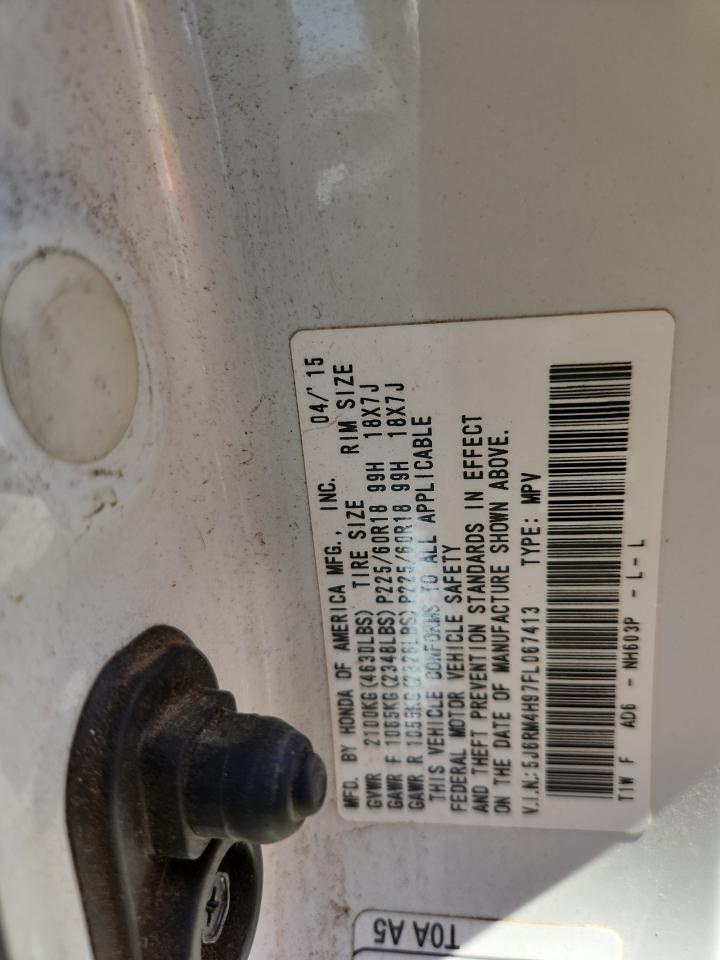 2015 Honda Cr-V Touring VIN: 5J6RM4H97FL067413 Lot: 84003555