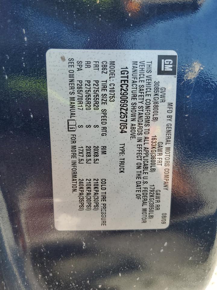 2009 GMC Sierra C1500 Sle VIN: 1GTEC29069Z257054 Lot: 81548855