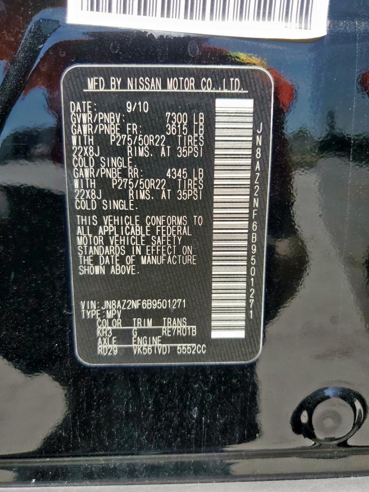 2011 Infiniti Qx56 VIN: JN8AZ2NF6B9501271 Lot: 81826715