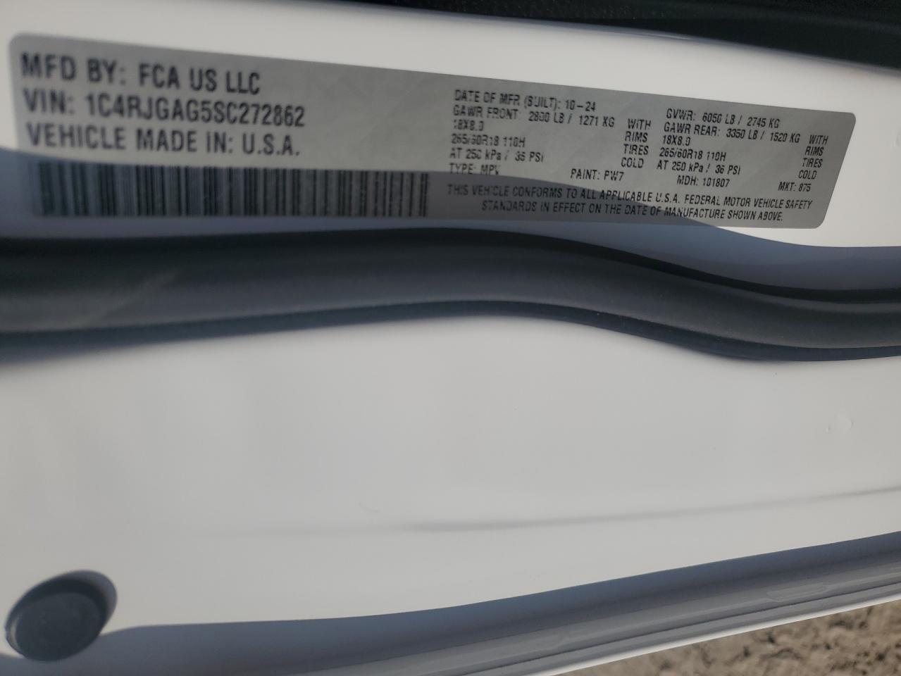 2025 Jeep Grand Cherokee Laredo VIN: 1C4RJGAG5SC272862 Lot: 81507625