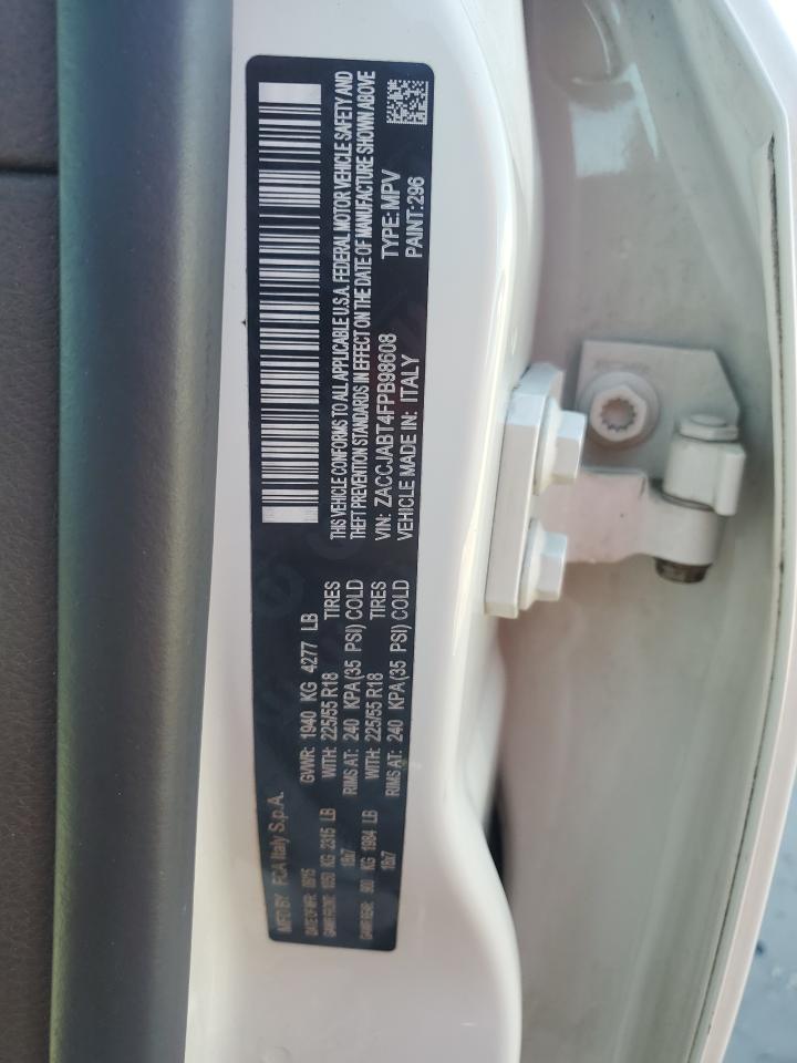 2015 Jeep Renegade Latitude VIN: ZACCJABT4FPB98608 Lot: 72072485