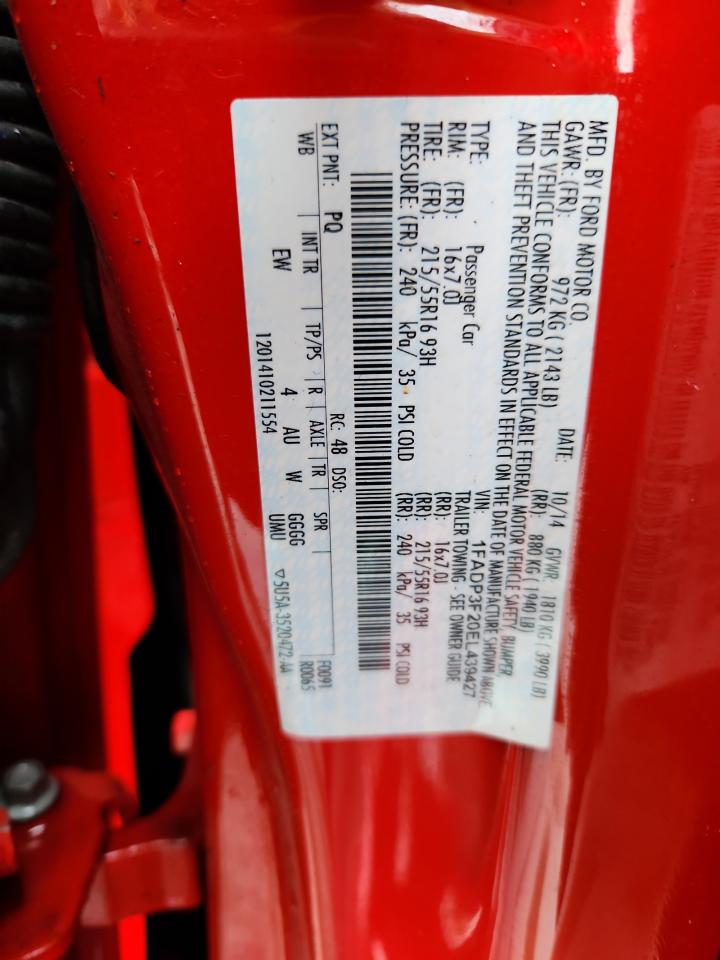 2014 Ford Focus Se VIN: 1FADP3F20EL439427 Lot: 81667635