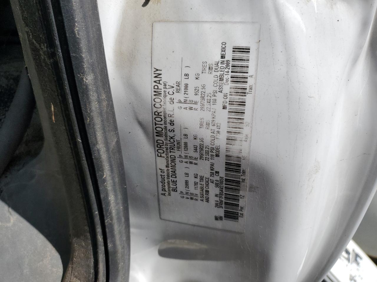 2010 Ford F750 Super Duty VIN: 3FRNF7FB5AV270858 Lot: 80009275