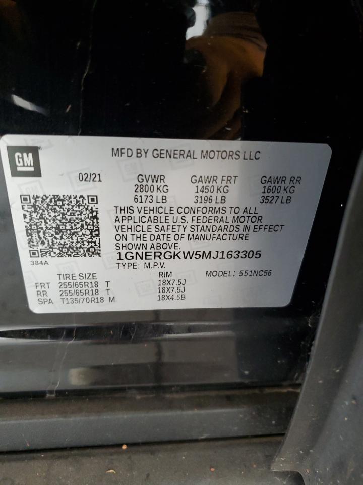 2021 Chevrolet Traverse Lt VIN: 1GNERGKW5MJ163305 Lot: 71098245