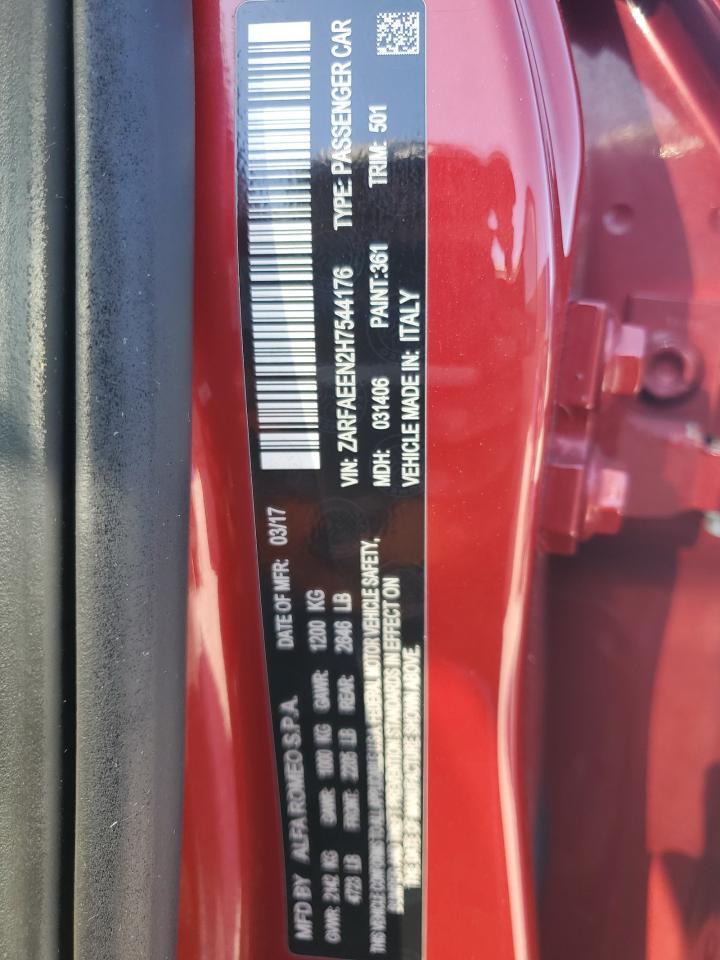 2024 Alfa Romeo Giulia Ti Q4 VIN: ZARFAEEN2H7544176 Lot: 83982925