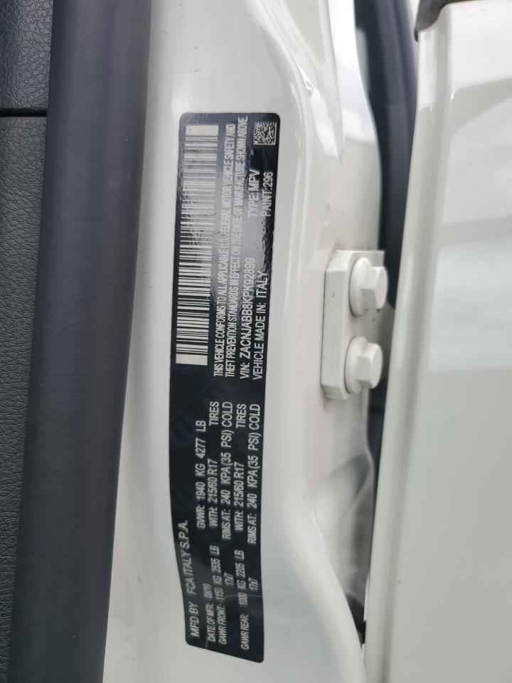 2019 Jeep Renegade Latitude VIN: ZACNJABB8KPK92899 Lot: 84407265