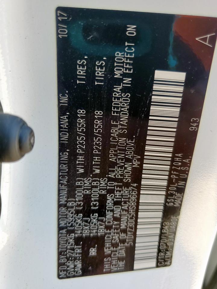 2017 Toyota Sienna Xle VIN: 5TDYZ3DC5HS896674 Lot: 84636035