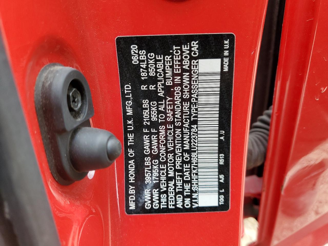 2020 Honda Civic Ex VIN: SHHFK7H68LU223784 Lot: 70489235