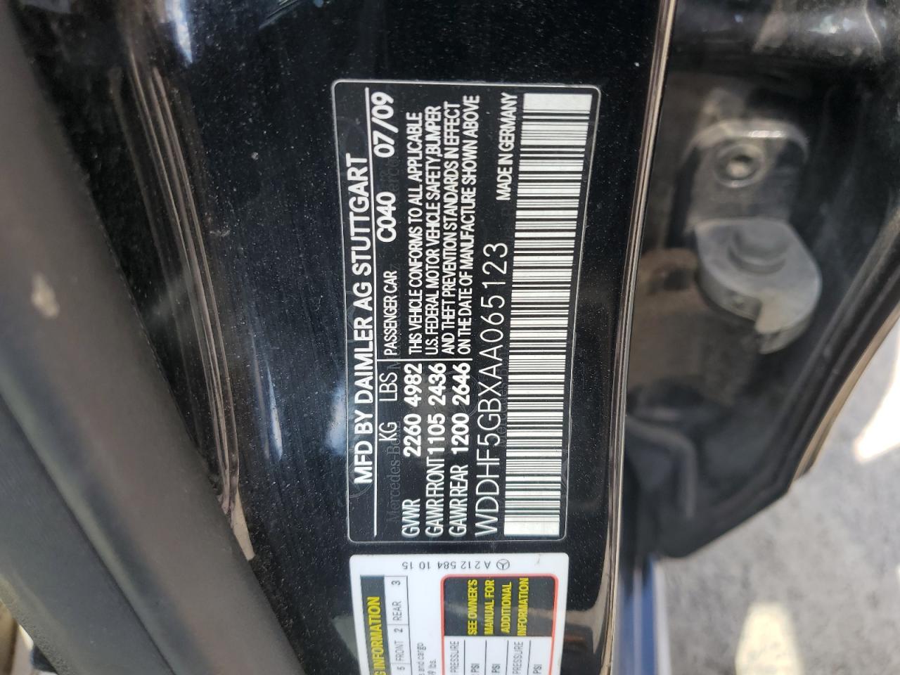 2010 Mercedes-Benz E 350 VIN: WDDHF5GBXAA065123 Lot: 71344965