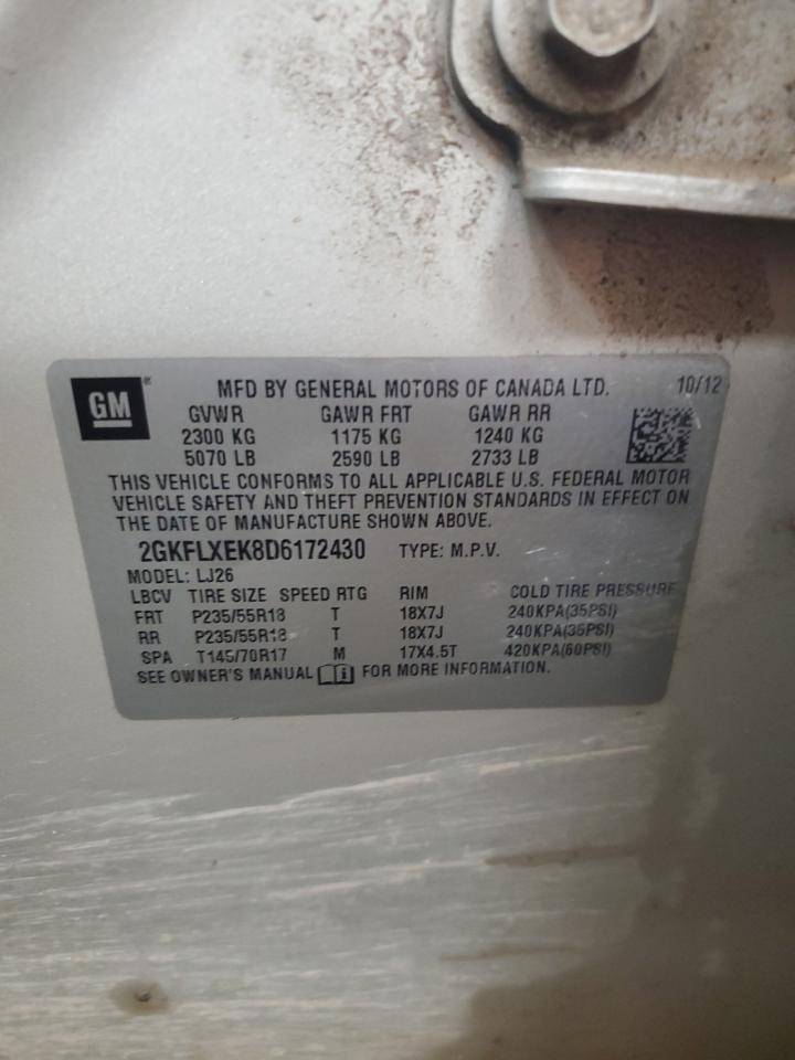 2013 GMC Terrain Slt VIN: 2GKFLXEK8D6172430 Lot: 80996795